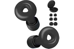Mauepersu Ohrstöpsel zum Schlafen - Weicher, wiederverwendbarer Silikon Gehörschutz + 8 Aufsätze in S/M/L - Geräuschreduzierung um SNR 24dB & NRR 14 - Auch für Reisen & Konzentration (Schwarz)