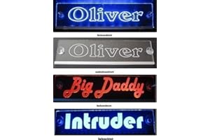 Schmalz Werbeservice Camionneur LKW namens Bouclier Taille 40x10 cm - LED Acrylique Panneau Lumineux 12v 24v avec Noble Gravure AU Laser