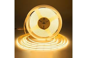 SIRYYUI COB LED Strip 10M,Warm White 2700K LED Strip Light DC24V,384LEDs/M,CRI 90+ Super Bright Uniform Dotless LED Tape Lights for Cabinet Room Home DIY Lighting Project (No Power Supply)