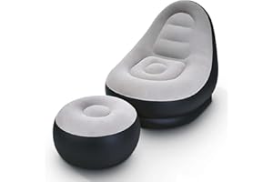 Denny International Deluxe Inflatable Lounger Ottoman Couch Foot Stool Seat With/Without Electric Air Pump (Deluxe Lounger)