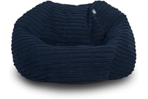 Bags of Beans Corduroy Kids Bean Bag Chair with Filling Included - Lightweight Comfortable Beanbag Seat - Machine Washable Childrens Beanbag Furniture for Girls & Boys - 67 x 48cm (Navy)