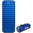 Berghaus Air 10 Single Self Inflating Camping Mat with Carry Bag and Repair Kit, Air Bed for 1 Person, Compact Air Mattress, Camping Equipment (Blue)