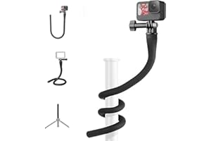 Gurmoir Flexible Monopod Mount für Gopro Hero 12/11/10/9/8/7/6/5/Max/Mini Schwarz, Einbeinstativ, Action-Kamera-Zubehör