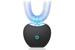 LONVGRT Cepillo De Dientes Sonic Brush V5, Limpieza Automática De 360°, Eléctrico Ultrasónico Inalámbrico for Niños Y Adultos, Cabezal De Silicona De Grado Alimenticio(Black)