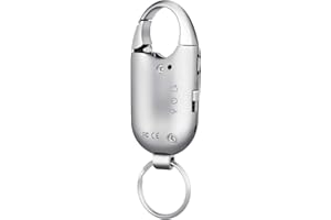 ELECTEK 32GB Digital Voice Recorder Key Ring, Keychain Voice Activated Sound Recorder,Play Music with 3.5mm Plug Earphone, Rechargeable Keyring Audio Recorder for Lectures Meetings Interview Music (Silver)