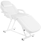 Bonnlo Folding Massage Table, Massage Table, Massage Bed for Beauty Salons, Spa and Hairdressers, White (White)