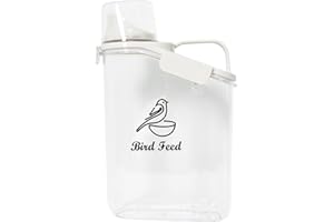 ZOEQIDE Boite a Croquette Pour Oiseau 2L Conteneur Pour Aliments Pour Animaux de Compagnie, Container Croquette Avec Gobelet Doseur Pour Aliments Animaux Conteneur Oiseau Portable Boite Croquette-Sans Bpa