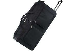 ARIANA Lightweight Luggage Wheeled Trolley Holdall Suitcase Duffle Bag Cargo Travel Bag (Medium 27" (H69xW35xD33 cm))