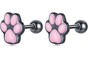 Qings Pendientes Aro Plata Negros Pequeños Pendientes Mujer Plata 925 Pendientes Gato Pequeños Pendientes de Aro Negro Gato Joyería Pendiente Hipoalergénicos Huggies Earrings para Niñas