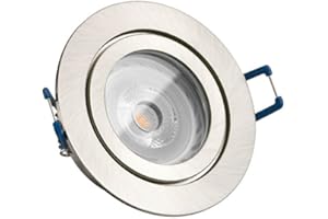 LEDANDO IP44 LED Einbaustrahler Set Silber gebürstet mit LED GU10 Markenstrahler 7W - warmweiss - 30° Abstrahlwinkel - Feuchtraum/Badezimmer - 50W Ersatz - A+ - LED Spot 7 Watt - Einbauleuchte rund
