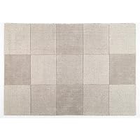 Rugs With Flair Wool Squares - Alfombra de algodón Cuadros - Beige - 110x160