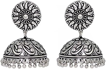 Royal Bling Oxidized Silver Trendy Jhumka/Jhumki Jewellery Earrings for Girls & Women
