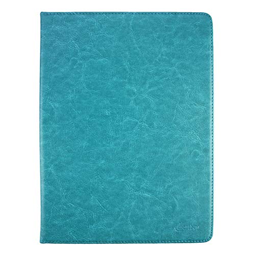 Emartbuy PU Leather Multi Angle Executive Folio Wallet Cover for Samsung Galaxy Tab S3 SM-T825 (Turquoise Plain_9-10 Inch)