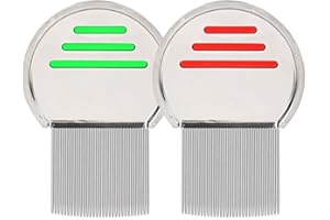 Clyhon Grzebień na wszy lub grzebień do niszek, bezpiecznie usuwa wszy, jaja i nizaki, wersja niemiecka, grzebień do wszy – (2 sztuki) profesjonalne grzebienie ze stali nierdzewnej