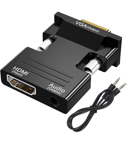 Adattatore Da HDMI A VGA Maschio-Femmina - 1080p Per PC, Monitor, Proiettori, Xbox - Nero - Foto 14
