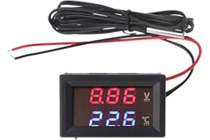 MI TU 12V/24V LED Display Car Voltage & Water Temperature Gauge Voltmeter Thermometer