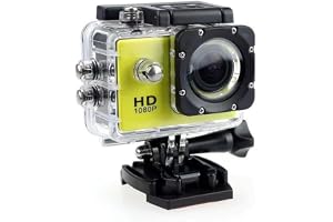 Undervattenskamera 30 m djup för dykning (gul) | Spelar in 4K/30 fps video, 20 MP foton, inbyggd WiFi-appkontroll, 30 m vatte