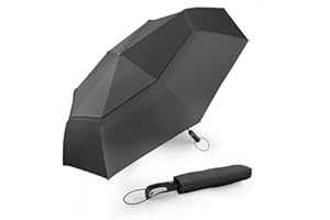 KNJOMZIE Parasol odporny na burzę, 62 cali, automatyczny składany parasol z podwójnym zadaszeniem, wiatroszczelny parasol golfowy dla mężczyzn i kobiet, duży parasol do golfa, w podróży i na co dzień