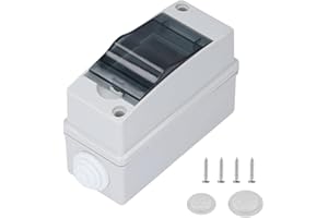 DAJASD Scatola di distribuzione a parete, 2 moduli, IP65, scatola dei fusibili, da parete, con 2 moduli, per ambienti umidi, con strumento di montaggio, IP65, impermeabile, per giardino e esterni