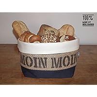 Brotkorb / Brötchenkorb Moin Moin aus Kaffeesack für 5 - 6 Brötchen