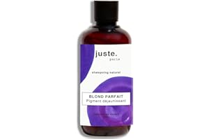 Juste Paris - Shampoing violet dejaunisseur 250 ml - Blond parfait - Neutralise les reflets jaunes - Éclat et hydratation - Pour cheveux blonds, gris et décolorés