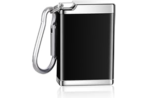 SENBALER Posacenere Portatile in Tasca, Ispessito Mini Portacenere Tascabile,Posacenere Tascabile in Metallo per Viaggi, Escursioni, Gite (Nero)