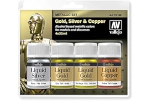 AV VALLEJO Vallejo Metallic Set 70199 Gold, Silver & Copper (4x35ml)