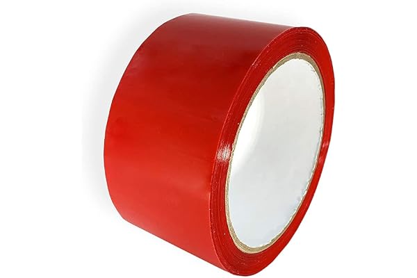 Ruban adhésif d'emballage rouge, Tout usage en polypropylène, 48 mm x 66 m