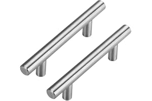 goldenwarm 1 Stück Schrank Schublade Türgriff Stangengriff LS201BSS128 Bohrlochabstand 128mm Hohle Edelstahl Küchenschrank Möbelgriffe Kleiderschrank Zieht Griffe