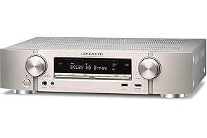 Marantz 90766128 NR1510 5.2 Kanal AV Receiver, HiFi Verstärker, HEOS Multiroom, Musikstreaming, AirPlay 2, Bluetooth, Wi Fi, WLAN, 6 HDMI Eingänge, Alexa Kompatibel, Silbergold