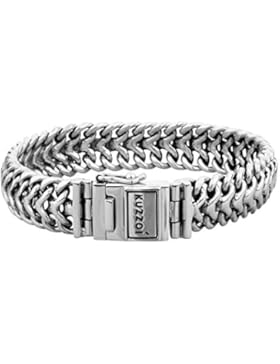 KUZZOI „Buddha“ Silber-Armband für Herren, handgefertigtes Panzer-Armband aus echtem, massiven 925er Sterling...