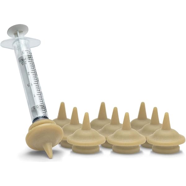 5cc Reusable Silicone O-Ring Syringes - 10 Pack With Caps For Feeding