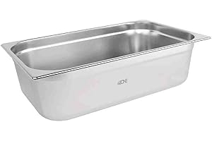 EZONE Gastronorm Bain Marie - Recipiente para alimentos (acero inoxidable, 150 mm)