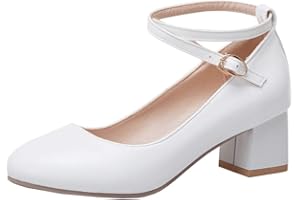 MISSUIT Damen Blockabsatz Pumps mit Riemchen Schuhe