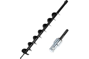QWORK® Jordborr, ⌀ 80 mm 80 cm borrbit med adapter, för borrning av hål, plantera träd