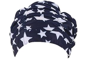 ZUMUii Butterme Señoras Chicas Plisado Tela de Paño Suave Sombrero de Natación/Cap / Turbante Gorro de Baño Hermoso Sombrero para Rastas Pelo Largo Verano/Mar / Piscina Juego de Diversión