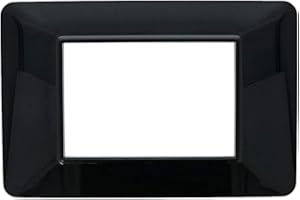 A2ZWORLD Placche Compatibile Con Vimar Plana, Placche Da 3 Moduli/Posti, Colore Nero