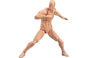 BAOFUYA Poseable Mannequin, Action Figure Body Customizable Poses Drawing Model for Sketching Drawing Painting (Man)