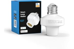 WOOLLEY WiFi Smart Switch E27 Portalampada Interruttore luce Intelligente Adattatore Base Lampada Presa Lampada, Interruttore Portalampada Intelligente Funziona con Alexa, Google Home e app eWelink
