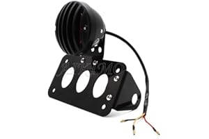 AMOYER Motorcycle Side Mount Tail Light W/License Number Plate Bracket for Sportsters Bobber Chopper Rear Stop Light