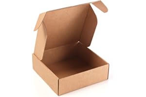 ONLY BOXES Pack 20 Cajas Cartón Kraft Automontables con Tapa – Doble Pared, Resistentes para Envíos, Ecommerce y Mensajería con medidas 13x15x4 cm