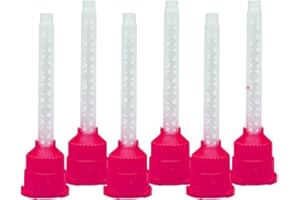 YOUYA DENTAL Dental Impression Mixing Tips, 50 Pieces Dental Intra Oral Tips for Dentistry Materials Mixing Tube Disposable Silicone Rubber Head Lab Products - Pink