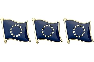TANTO BADGES Pack of 3 x European Union badge EU flag Metal Pin Badges