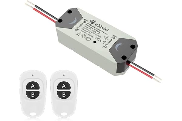 eMylo Smart Wireless RF Relay Switch 220V 1 canaux Télécommande Switch 90-250V Home Automation 433Mhz avec deux émetteurs 1 pack
