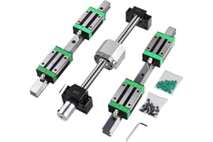 ONLISUM 2 unidades HGR20-600 mm guía lineal + 1 husillo de bolas SFU1605-600 mm con tuercas de bola, BF12/BK12, DSG16H, embrague, juego de husillos de bolas de guía lineal para máquinas CNC, impresora