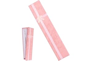 FEXPDL Rectangle Jewellery Gift Boxes, Small Bracelet Gift Box Women Necklace Case Chain Box Long Gift Box for Wedding Birthday Valentine's Day Christmas (Pink)