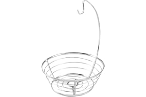 INTERDESIGN iDesign Axis Ciotola Frutta con Portabanane, Metallo, Argento