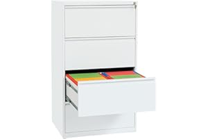 ‎SCHRANK & STUHL Schrank & Stuhl Hängeregisterschrank doppelbahnig – Hängemappenschrank mit 4 Schüben für DIN A4, abschließbar, Lieferung komplett montiert, 132 x 76 x 62 cm, Weiß