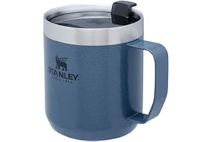 Stanley 1913 Classic Legendary Kubek Kempingowy 0.35L Hammertone Lake - Kubek z izolacją próżniową - Kubek biwakowy ze Stali Nierdzewnej - Kubek termiczny Bez BPA - Do Mycia w Zmywarce