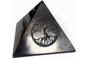 SN NATURSTEIN UG KASHU Shungite directement de Carélie : Pyramide 5 cm Arbre de Vie Poli